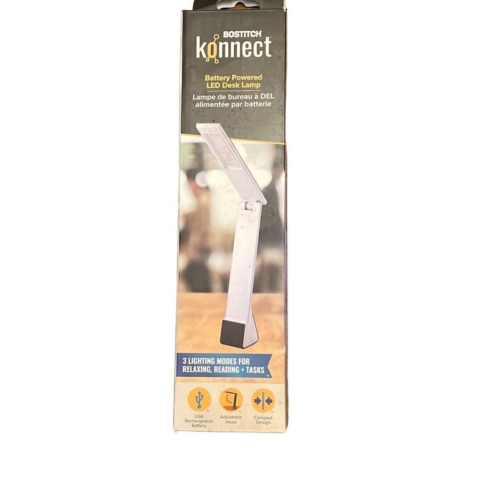 Bostitch Konnect KT-VLED1810-BLK Battery Powered LED Desk Lamp Black‎ New